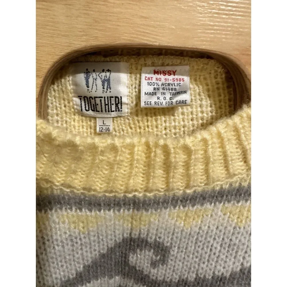 Vintage Together Sweater‎ Womens Large Colorful Knit Sweater